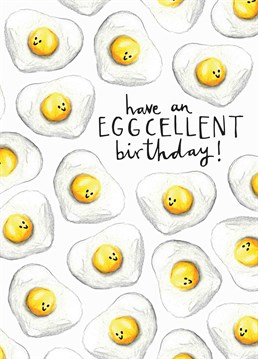 Wish them a very eggy birthday with this eggcellent card by Whale And Bird.